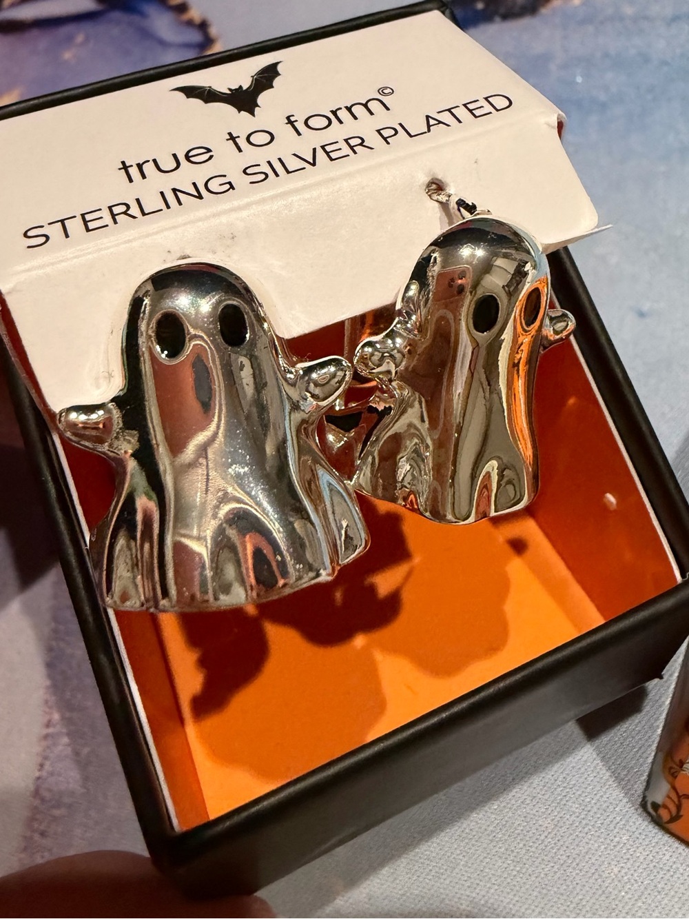 Ghost Halloween 3D earrings Halloween Sterling Silver Plated